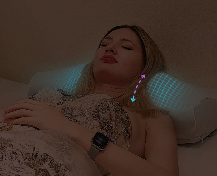 Apoiando o pescoço cervical por 8 horas durante a noite