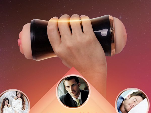 Masturbador masculino Cup, duplo canal